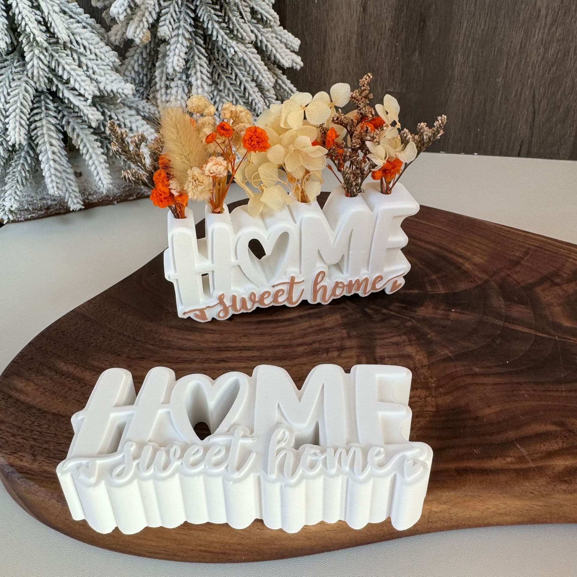 Home Sweet Home Letters with Flower Hole Silicone Mold Plaster Mold Decorative Ornaments