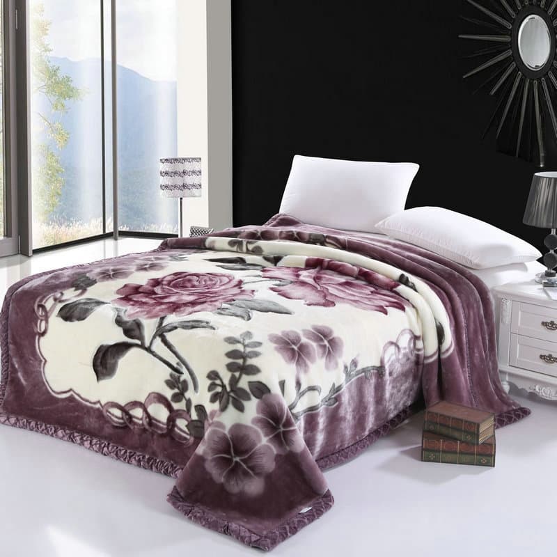 Amazon Foreign Trade Cross-Border Raschel Blanket Autumn and Winter Thickeneded Warm and Comfortable Wedding Red Double Blanket