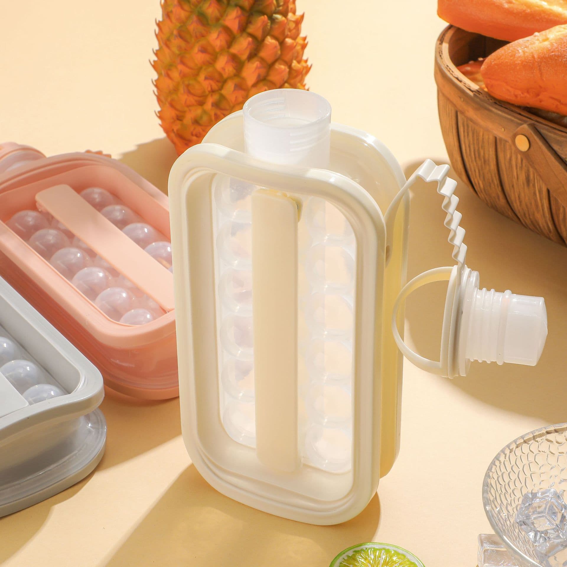 Ice Ball Maker Mold Household 2-in-1 Ice Cube Cup Silicone Portable Cold Drink Cup