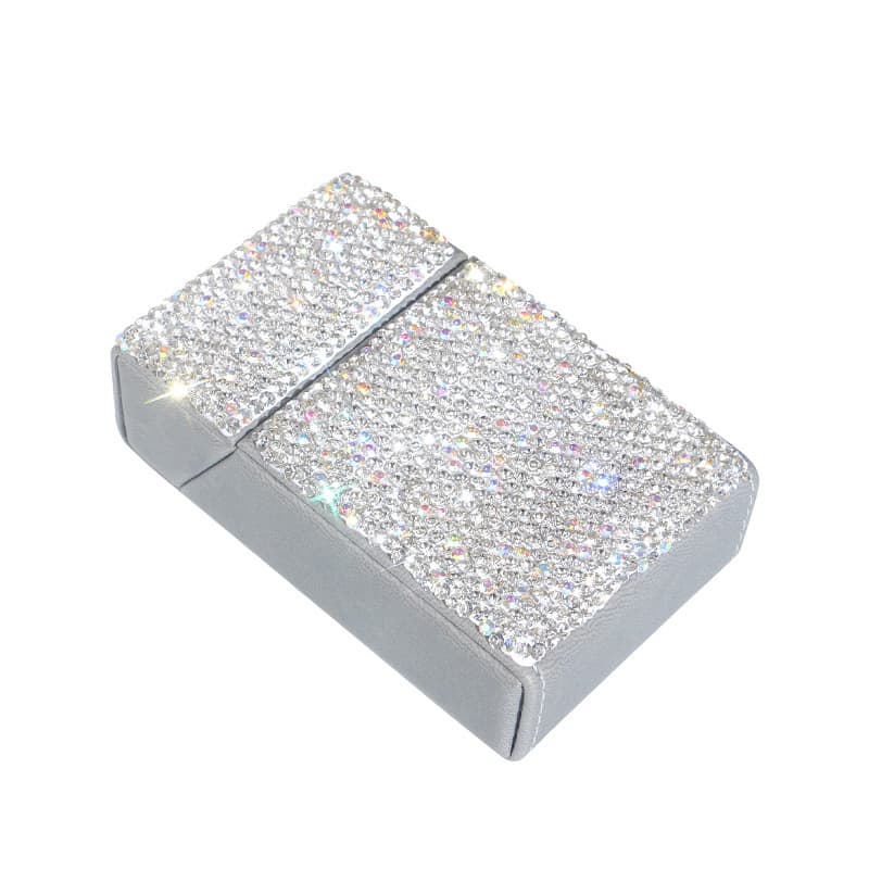Cigarette Case Rhinestone 20 Cigarettes Flip Top Portable Ins Style
