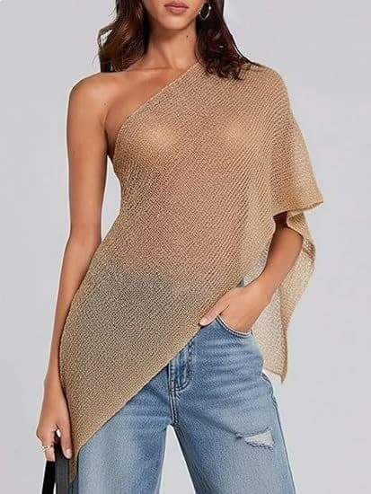 2026 Designer Irregular Cape Shawl Sun Protection Summer Versatile Lazy Thin Beach Cover Knit Top for Women