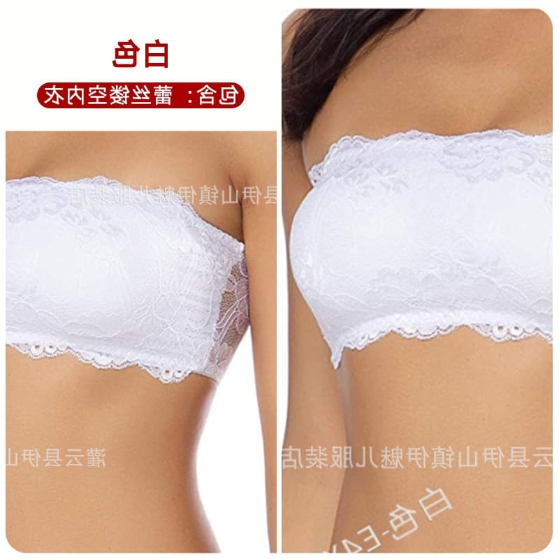 Foreign trade lace solid color hollow cross-border European and American fashion women's underwear Amazon shoulder strap invisible bra