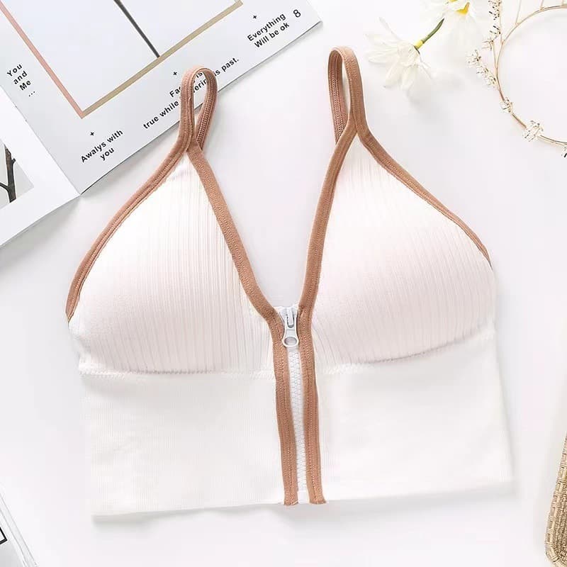 Front Zipper Deep V Wireless Wrap Bra, Comfortable Sexy Push-Up Side Coverage Back Smoothing Sports Bra for Women