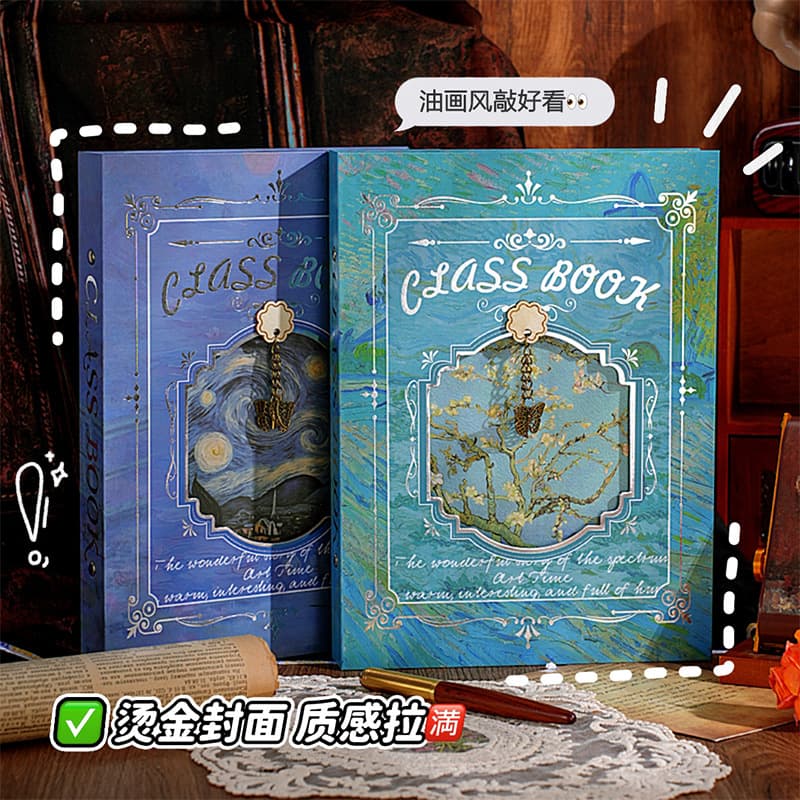 Retro oil painting yearbook for elementary school sixth graders, 2026 new style, high-value graduation commemorative album for girls, niche style.