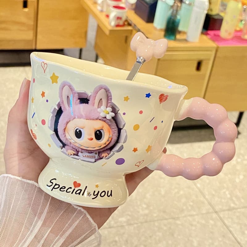 New Style Mug High Appearance Labubu Couple Cup Birthday Ceramic Water Cup Women Gift