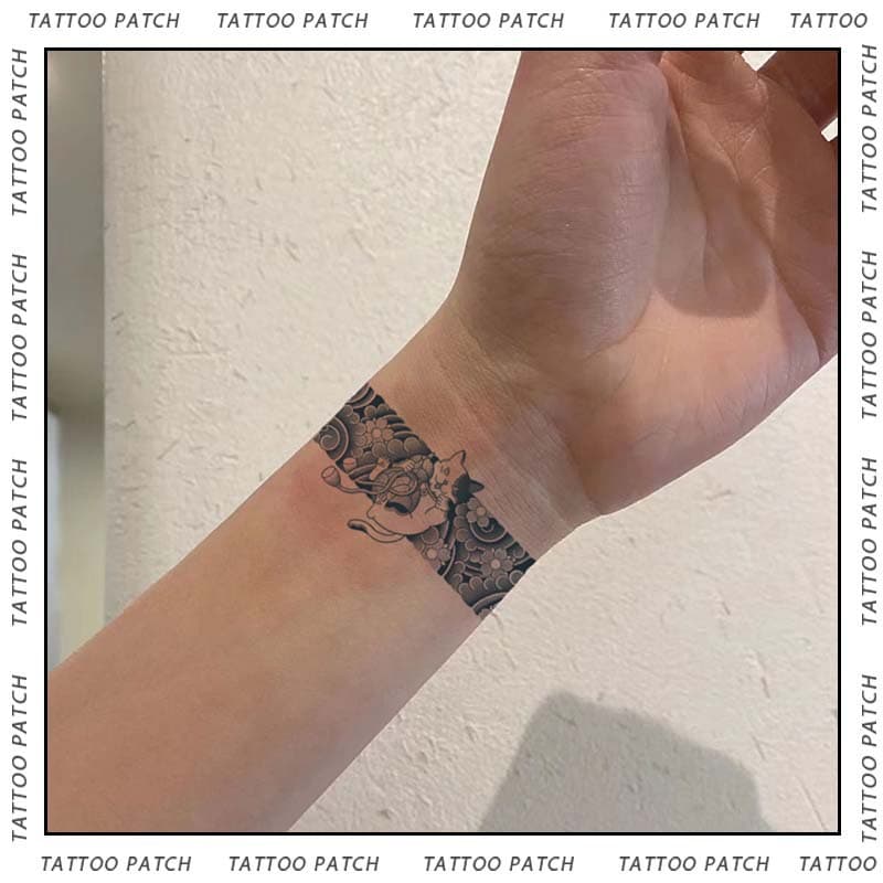 Herbal temporary tattoo stickers for men, waterproof, long-lasting, realistic, non-reflective, trendy semi-permanent armbands with high-end designs.