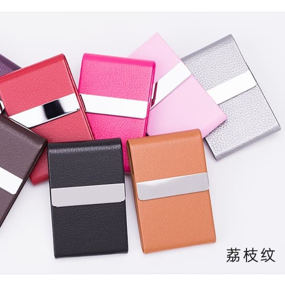 Wholesale Card Holder Creative Gift Metal Business Card Case Cigarette Case Stainless Steel PU Business Card Holder Card Sleeve