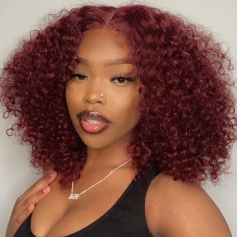 European and American Short Curly Wig for Women, African Small Curls Brown Afro Wig, Fluffy Synthetic High-Temperature Fiber Wig Cap