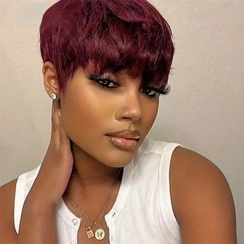 Wig for Girls with Short Hair, Korean Style, Handsome Full-Head Cover for Women, Daily Differential Cover, Natural Fluffy Women's Wig