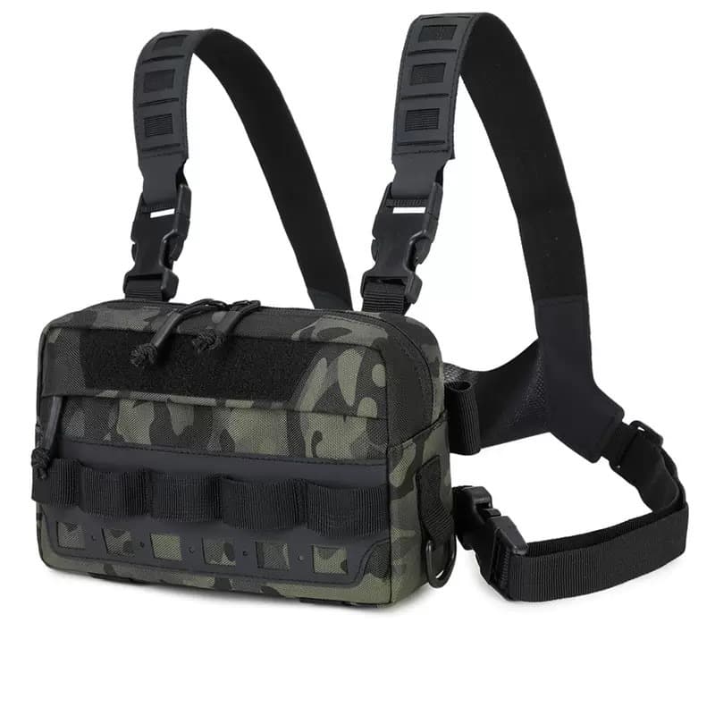 Cross-border new camouflage tactical backpack men's wholesale nylon camping function vest outdoor riding sports chest