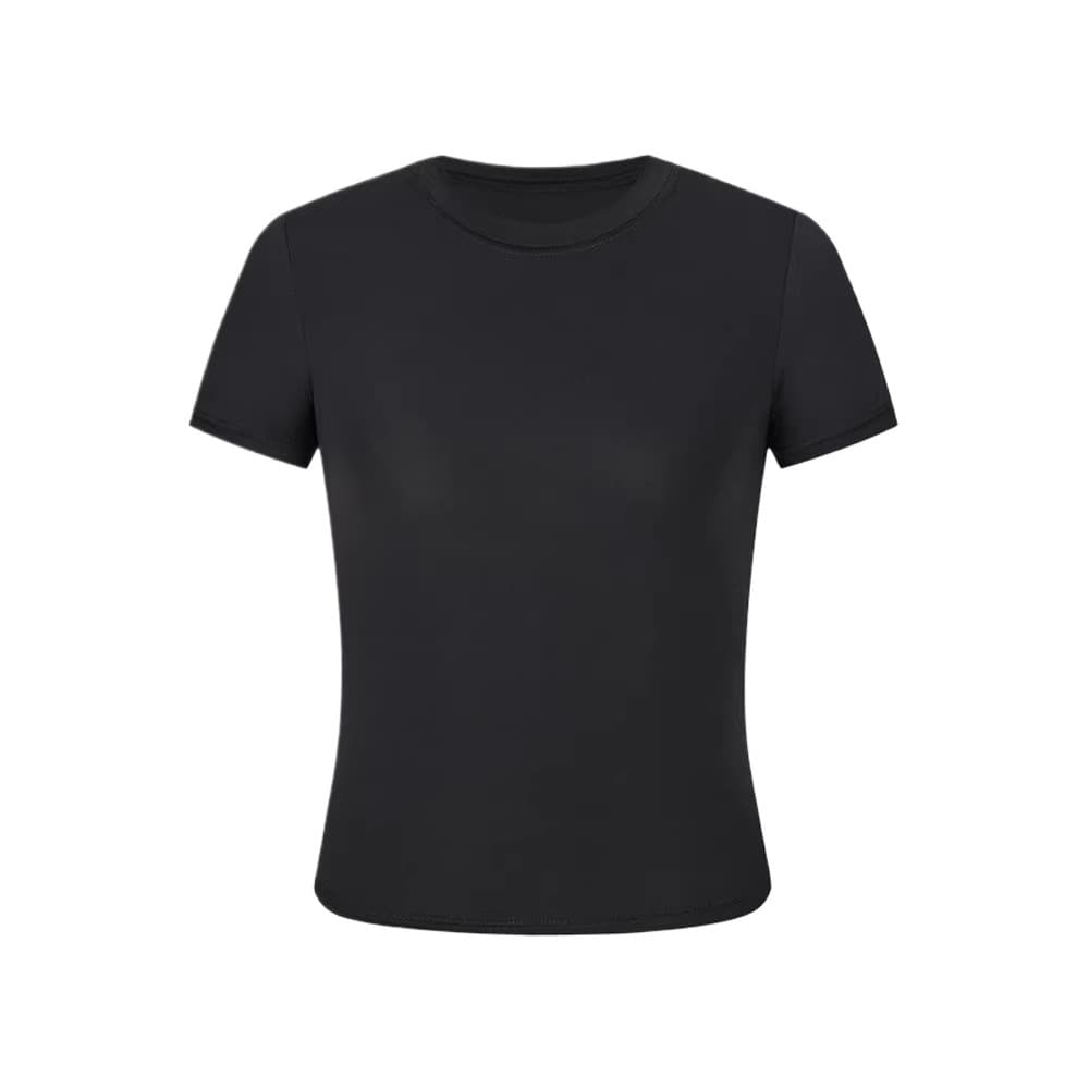 MosesQueen Cool Quick Dry Square Shoulder Short Sleeve T-Shirt Women Summer Fitness Sports Yoga Top