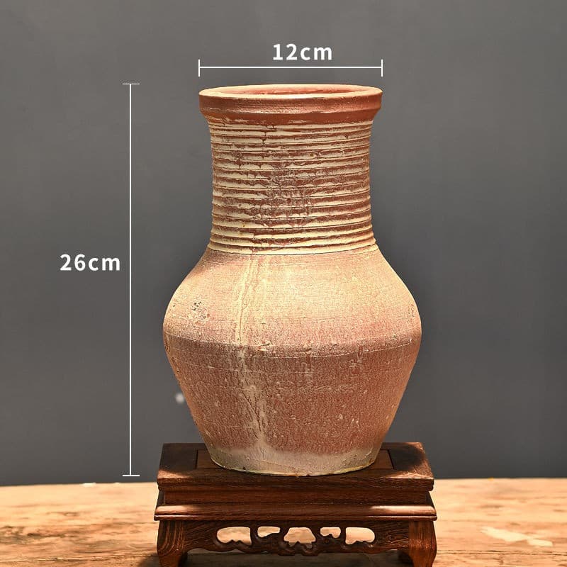 Chinese Handmade Clay Pot Coarse Clay Vase Succulent Pot Vintage Clay Pot Dry Flower Sale