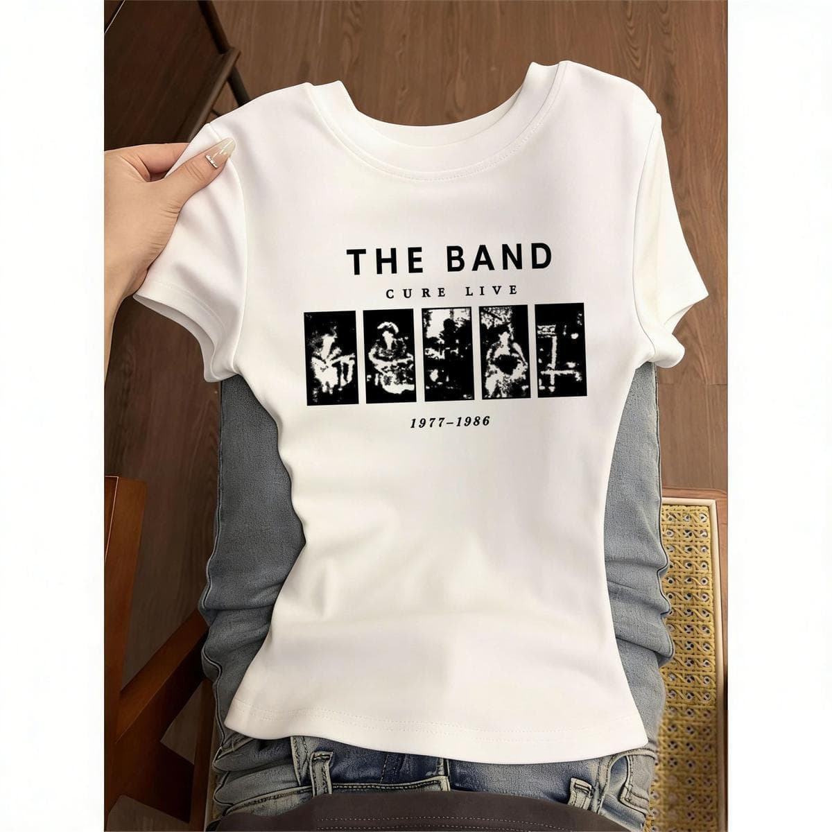 Summer Slim Fit Base Tee, Sexy Versatile Top, Vintage White Round Neck Short Sleeve T-Shirt for Women