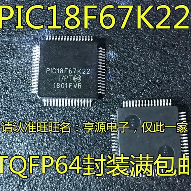 PIC18F67K22 PIC18F67K22-i/PT TQFP64 Smd MCU 8-bit Microcontroller 128KB
