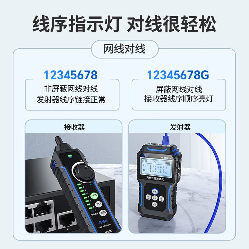 Smart Mouse NF-8209pro Tester Charging POE Wire Tracker Network Cable Tester Line Finder