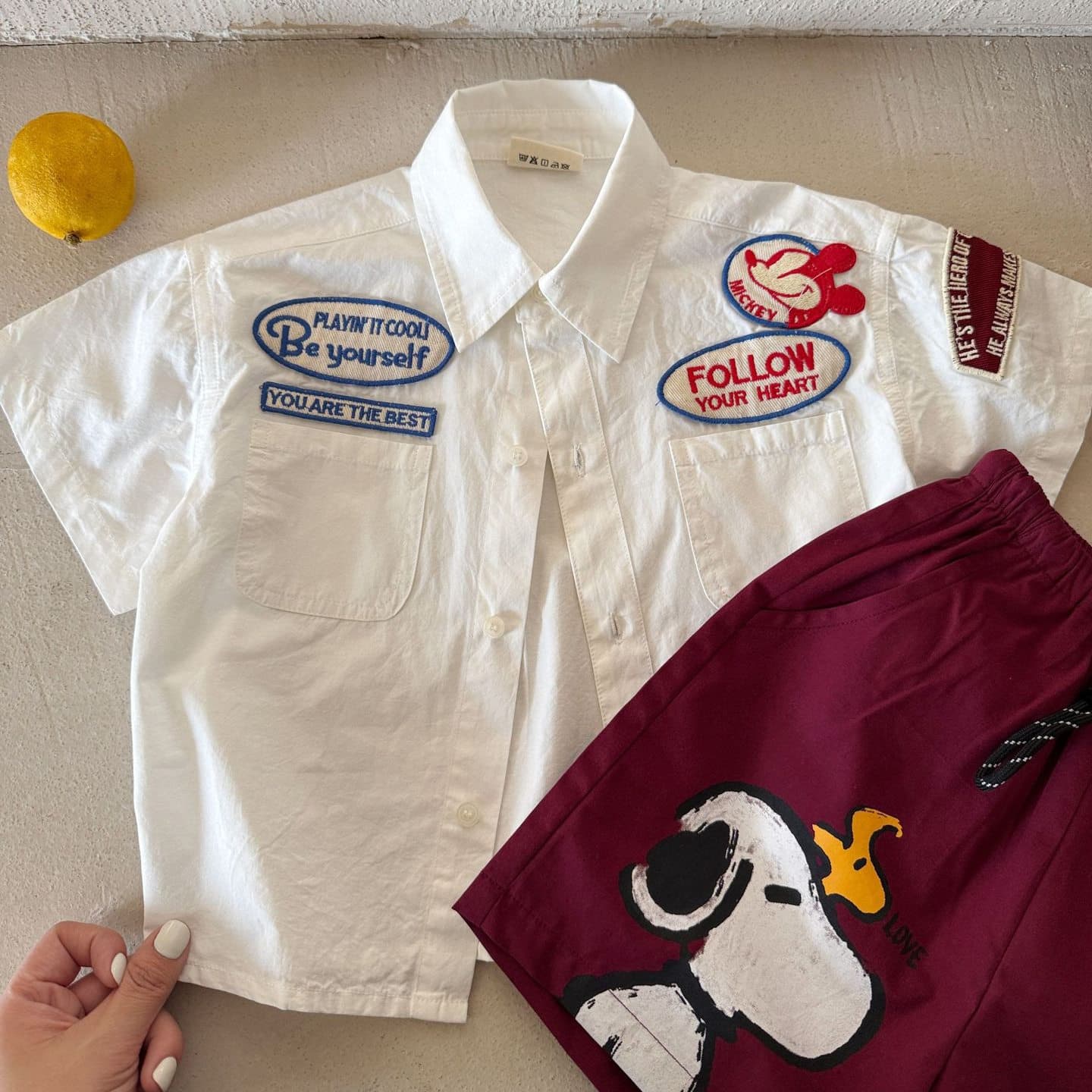 2026 Summer New Kids Short Sleeve Shirt Boys Letter Print Casual Top