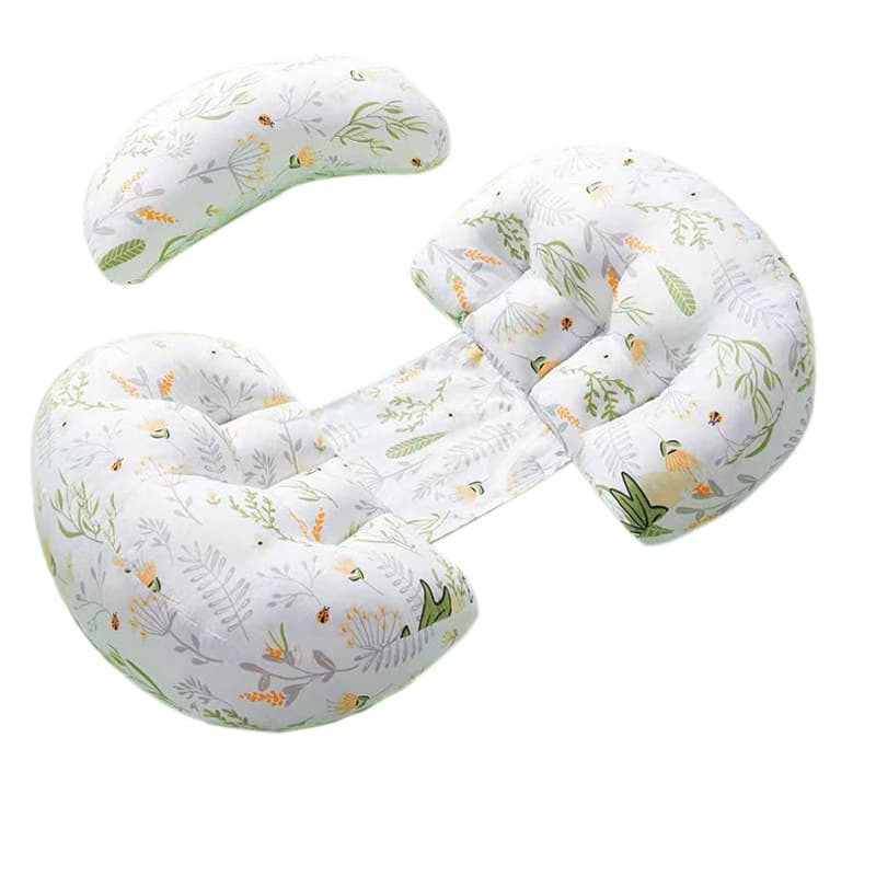 Shell Maternity Pregnancy Pillow for Side Sleeping, Belly and Back Support, Multi-Functional Pregnancy Pillow with Free Auxiliary Pillow for Cross-Border Use