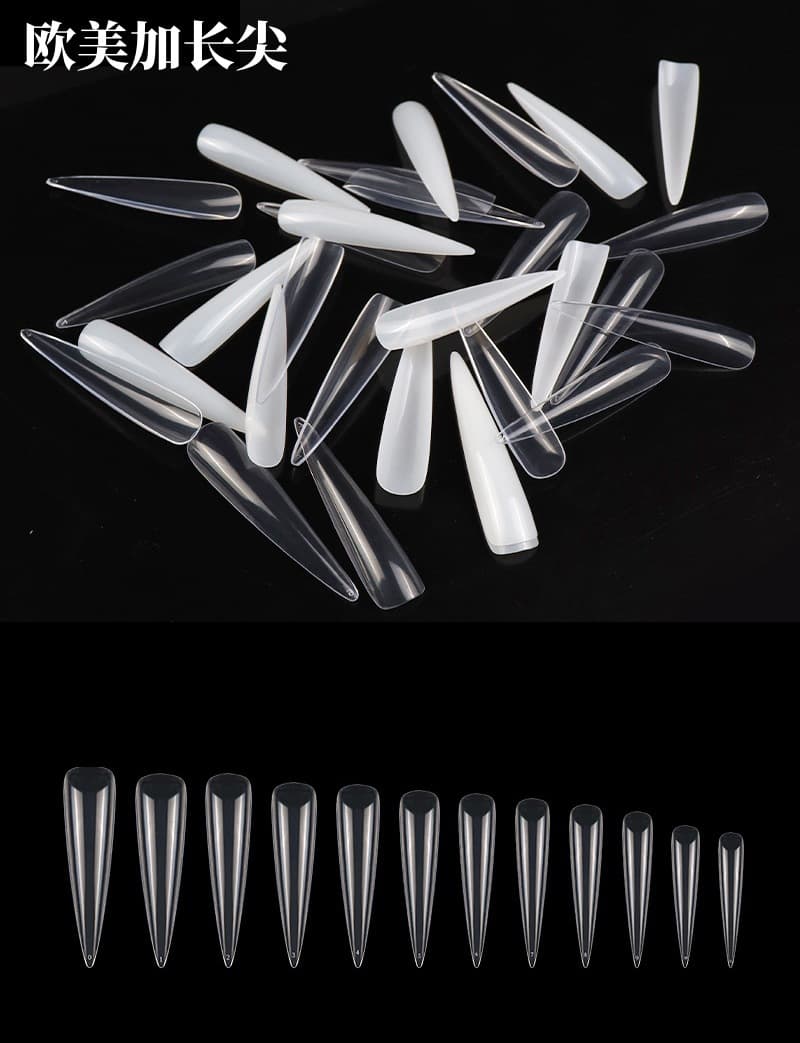 European American Extra Long Square Tube Nail Tips - False Nail Full Cover, Matte Square Tube, Wholesale