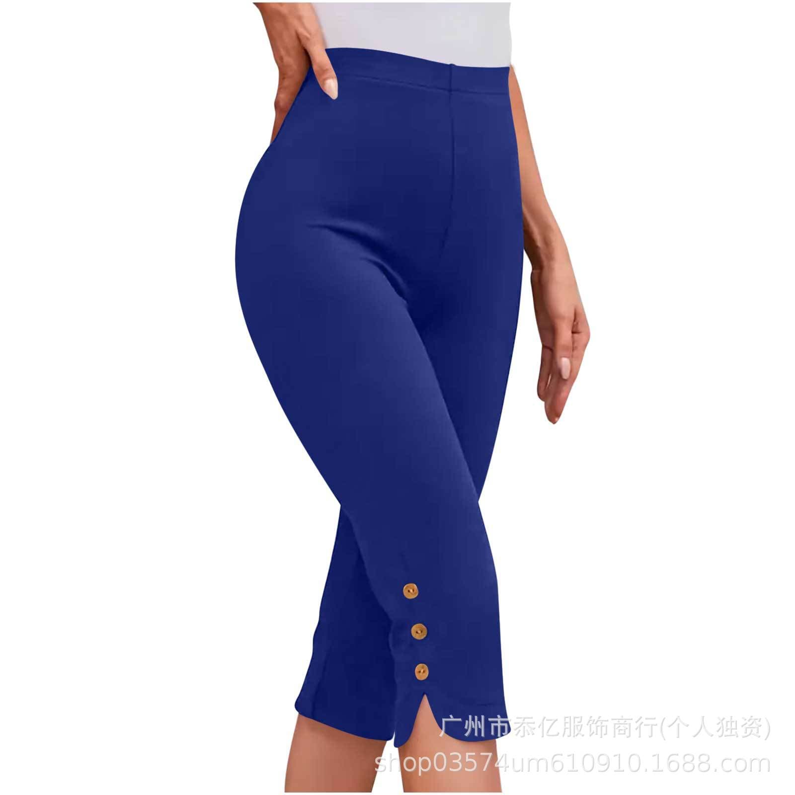 2025 Amazon AliExpress Summer Women's Solid Color Casual Bestselling Leggings (7/8 Pants)
