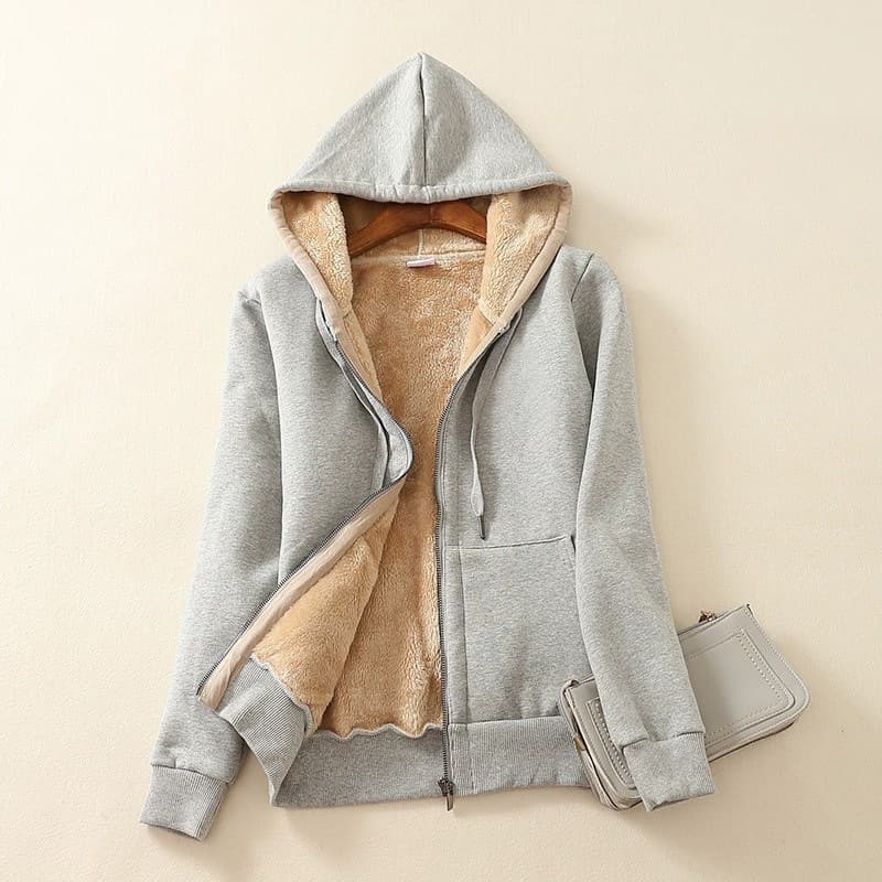 Fleece-Lined Thick Hoodie for Women, 2025 New Autumn Winter Trendy Streetwear Jacket, Wholesale