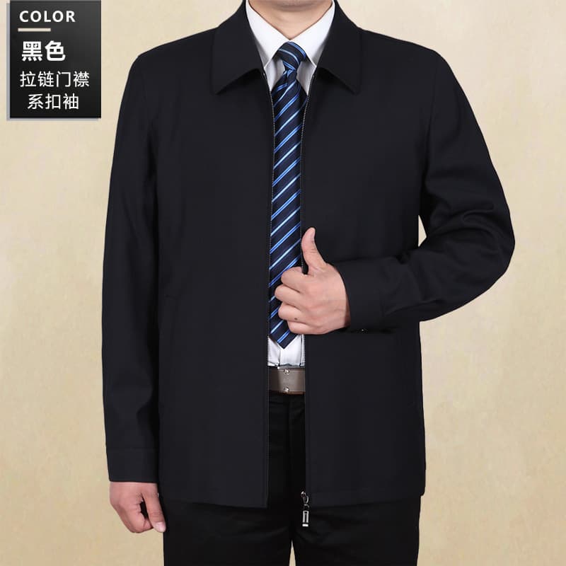 Cadre Jacket, Civil Servant Jacket, Middle-Aged and Elderly Men's Official Spring and Autumn Thin Business Casual Dad Top