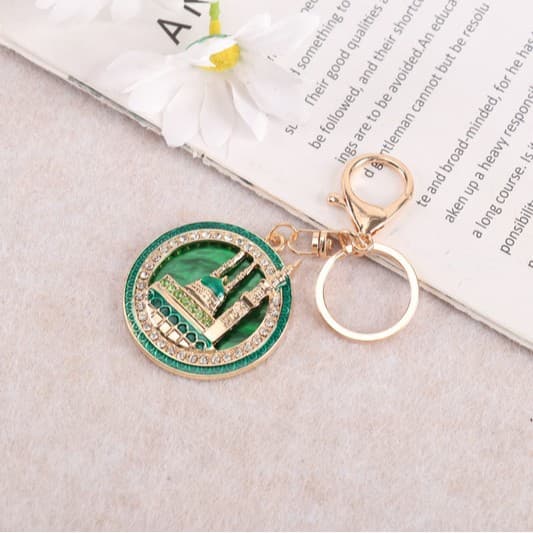 High-End Metal Keychain Custom-Made with Architectural Logo, Enamel Paint Process, Chinese Style Gift
