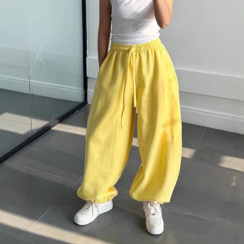 Amazon US/EU Cross-Border Casual Women's Street Style Jogger Pants Y2K Loose Fashion Waist-Tie Wide-Leg Pants for Women