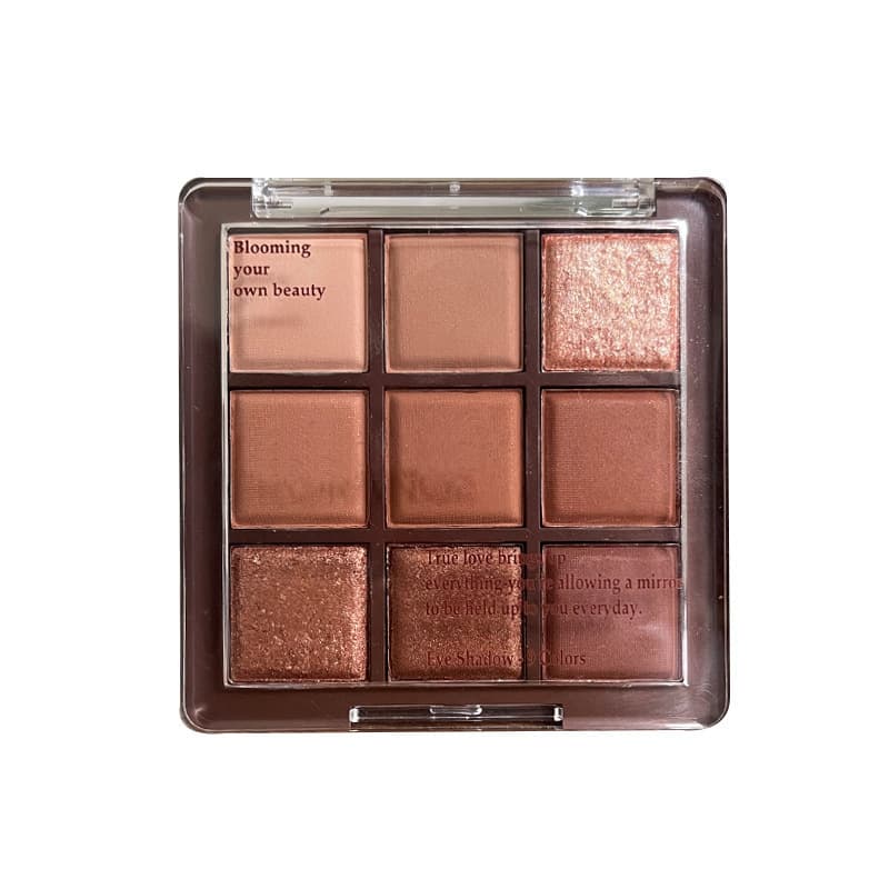 9-Color Milk Tea Eyeshadow Palette, Chocolate Earth Mocha Brown Glitter, Coffee Shades, INS Style Niche Cross-Border