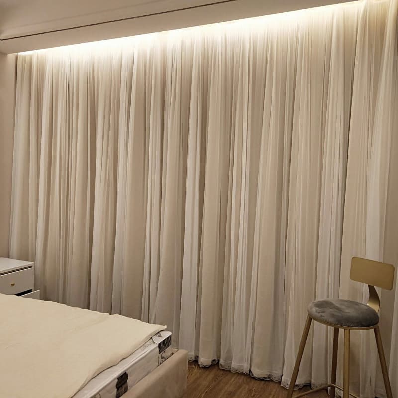 Nordic Lace Curtains Double Layer Princess Style Sheer, Bedroom Blackout, 2022 New Cream Style Light Luxury