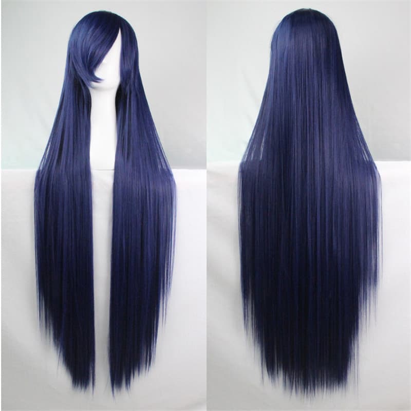 80cm Multi-purpose Cosplay Wig with Colorful Hair, Suitable for European and American Use, Made of Long Straight Synthetic Hair with Red Bangs (Foreign Trade).