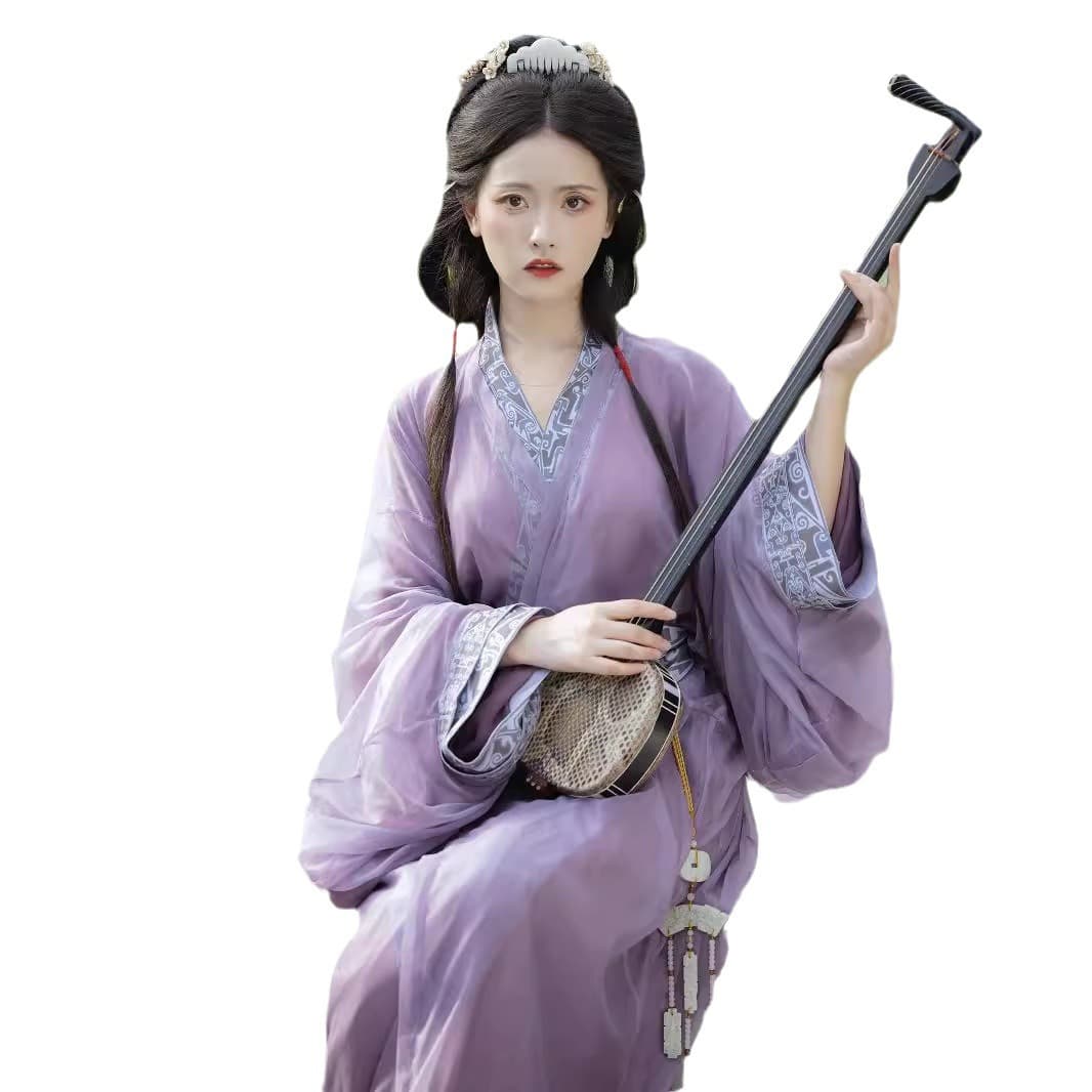 Hanfu Dress with Straight Hem, Restored Style, Women's Long Train, Suitable for Spring and Autumn, with Ample Volume, Inspired by the Tomb of the Chus of Maishan