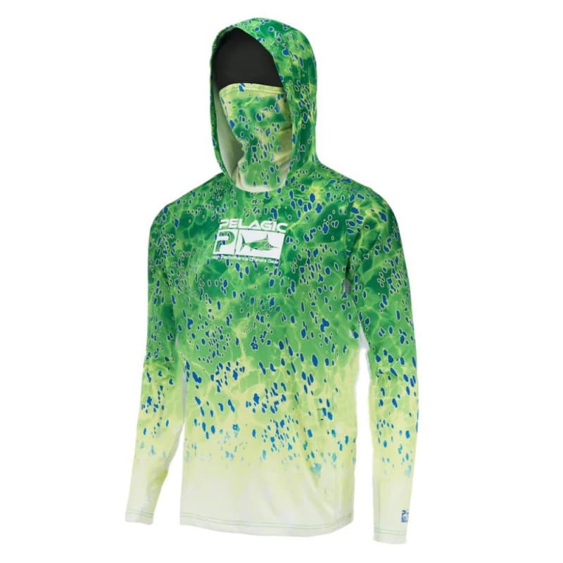 European and American Water Ripple Print Fishing Shirt Gradient Quick-Dry Hoodie with Mask Outdoor Fishing Sun Protection Clothing