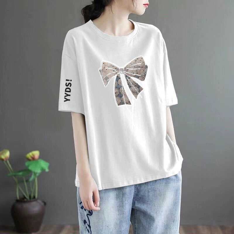 Clearance sale, bargains, brand-name surplus stock, export overstock, short-sleeved T-shirts for mothers, women, loose-fitting tops for middle-aged and elderly women.