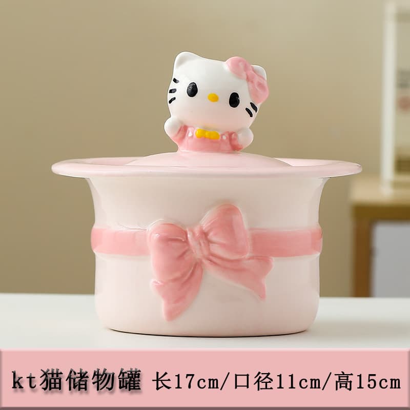 Popular Hello Kitty series adorable ceramic underglaze home decor ornaments birthday gifts for girls
