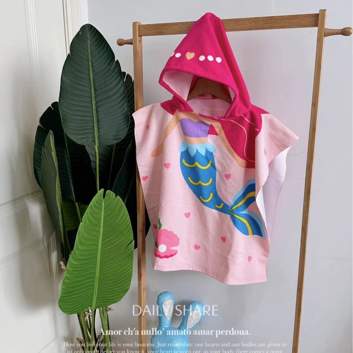 Cute Cartoon Kids Bath Towel Cape Soft Skin-Friendly Non-Shedding Quick-Dry Wearable Baby Towel
