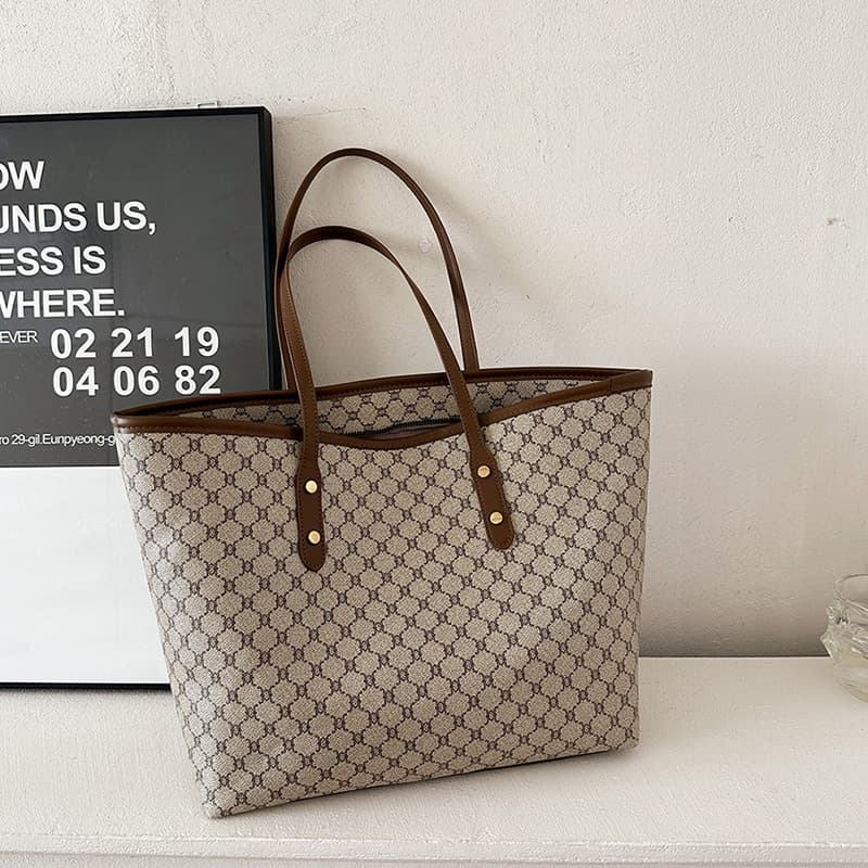 2024 Floral Tote Bag Trendy Large Capacity Handbag Women's Shoulder Bag Commuter Large Capacity Tote Bag