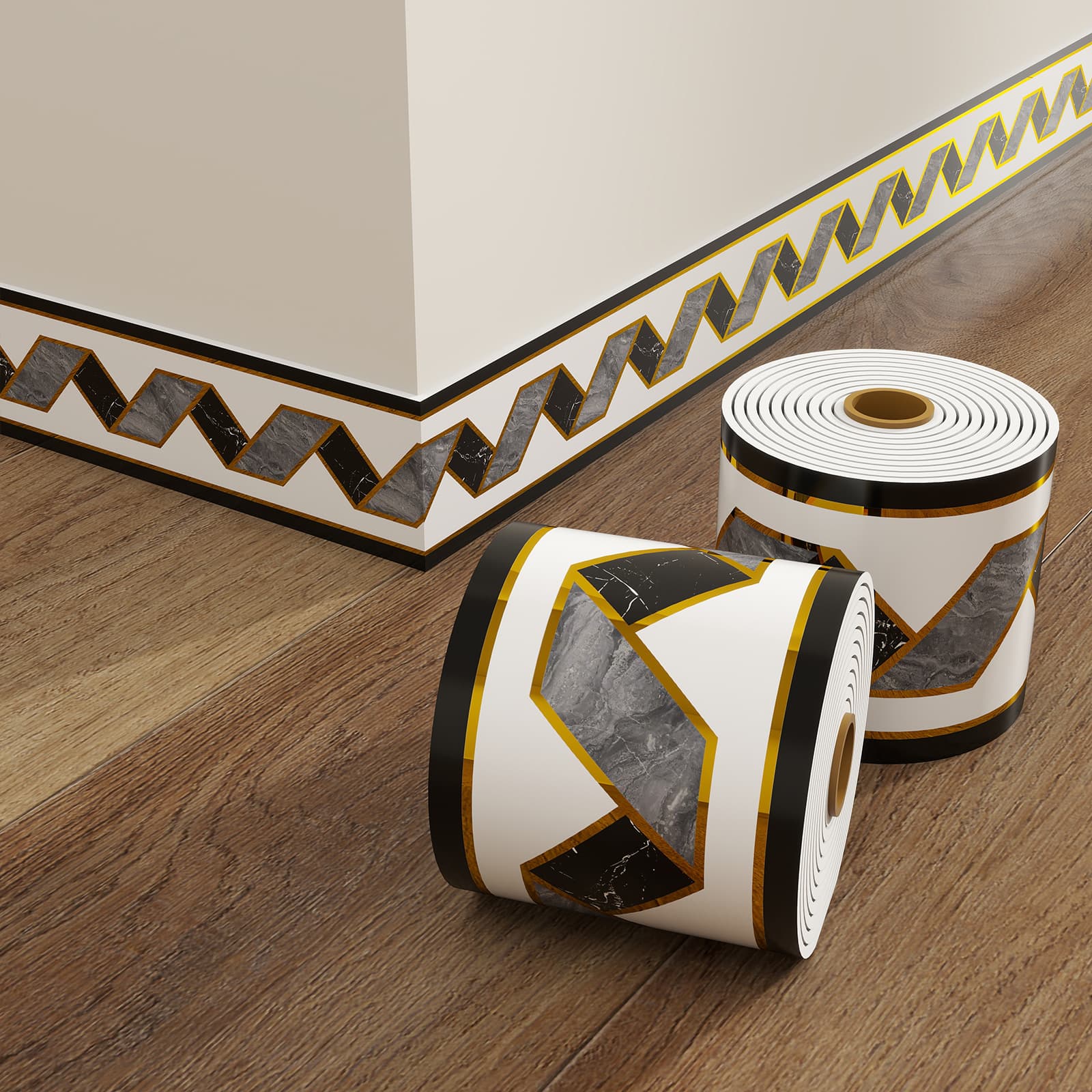 Self-Adhesive Baseboard Wall Sticker for Skirting, Window Frame, Door Frame, Wainscoting, Decorative Corner Line, Floor Tile Sticker