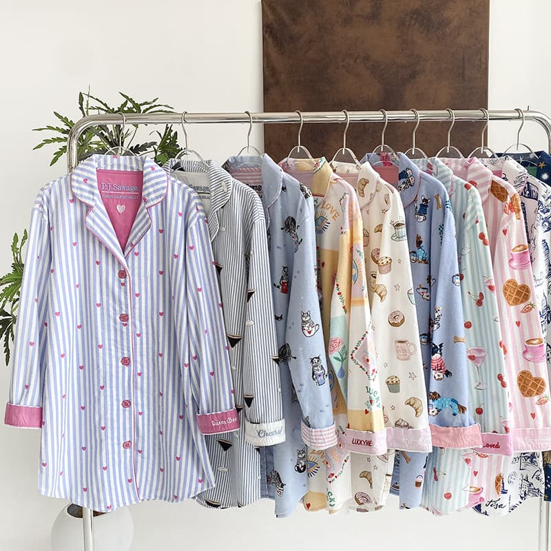P.J.Sawage Cotton Brushed Boyfriend Style Loungewear Sleep Dress for Women, Wearable Outdoors Sexy Shirt Long Sleeve Dress pjs
