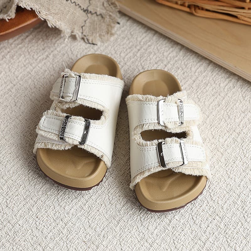Kids Chunky Birkenstock Sandals 2026 Summer Korean Style Buckle Slide Beach Slippers
