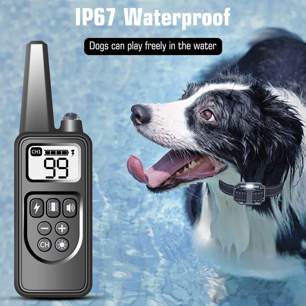 Intelligent electronic dog trainer IP67 waterproof three training modes (vibration electronic pulse buzzer)