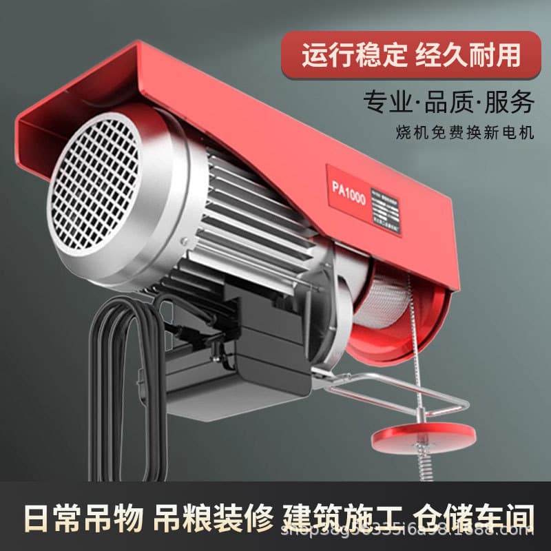 Mini Electric Hoist 220V Household Small Crane 1-3 Ton Winch Lifting Machine Hoist Crane L