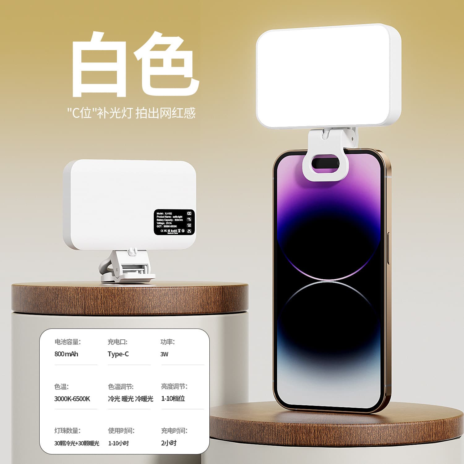 Cross-border LED Fill Light, Phone Selfie Beauty Light, Rotatable, Computer Video Conference, Pocket Portable Flashlight