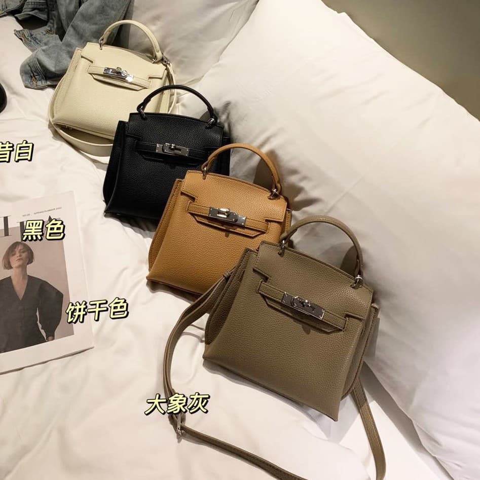 Pebble Grain Genuine Leather Birkin Kelly Bag Women's Underarm Bag Commute Shoulder Crossbody Handbag