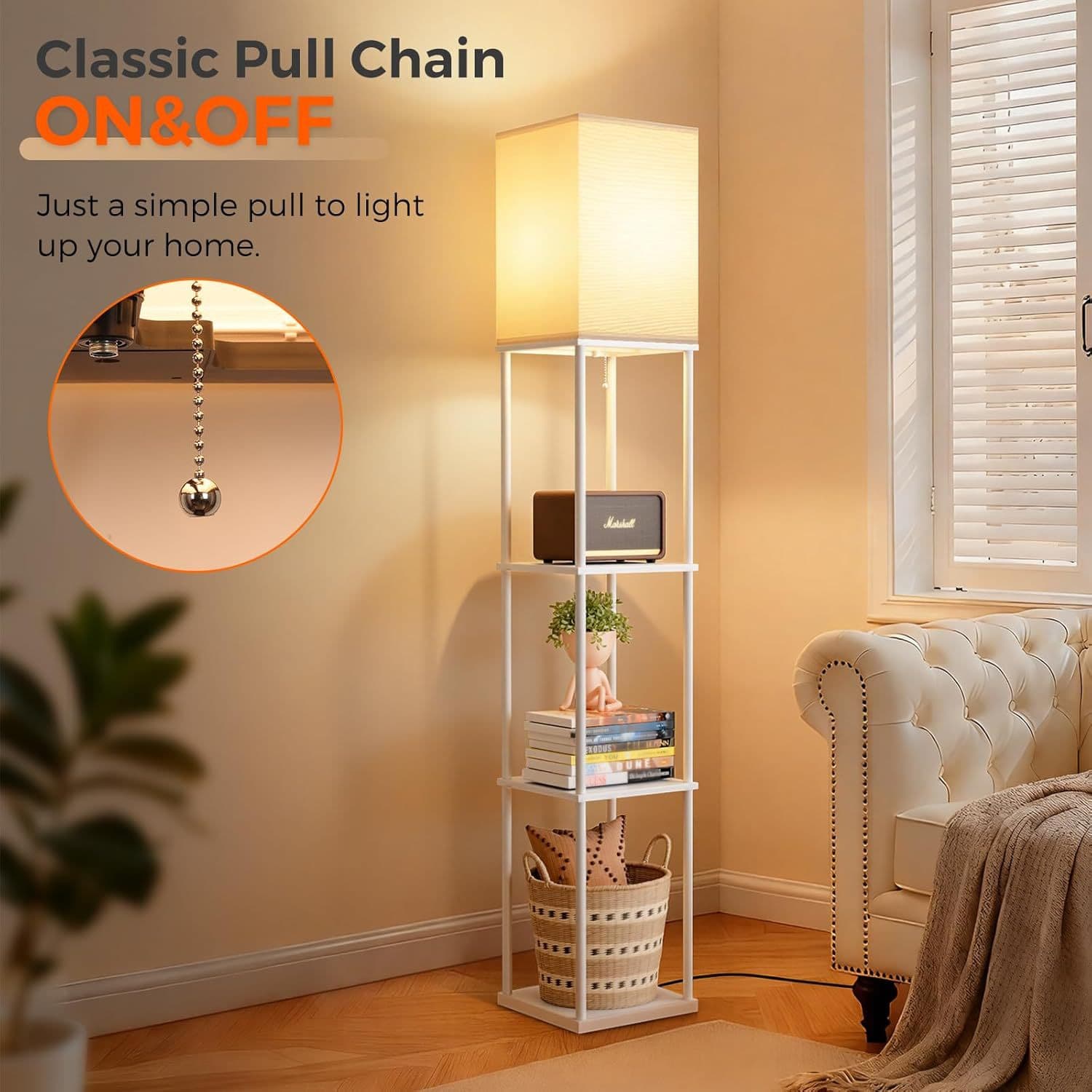 New 2025 Model Three-Layer Partition Shelf Storage Rack Lamp, Cross-Border Hot-Selling Floor Lamp for Bedroom and Living Room Storage Rack