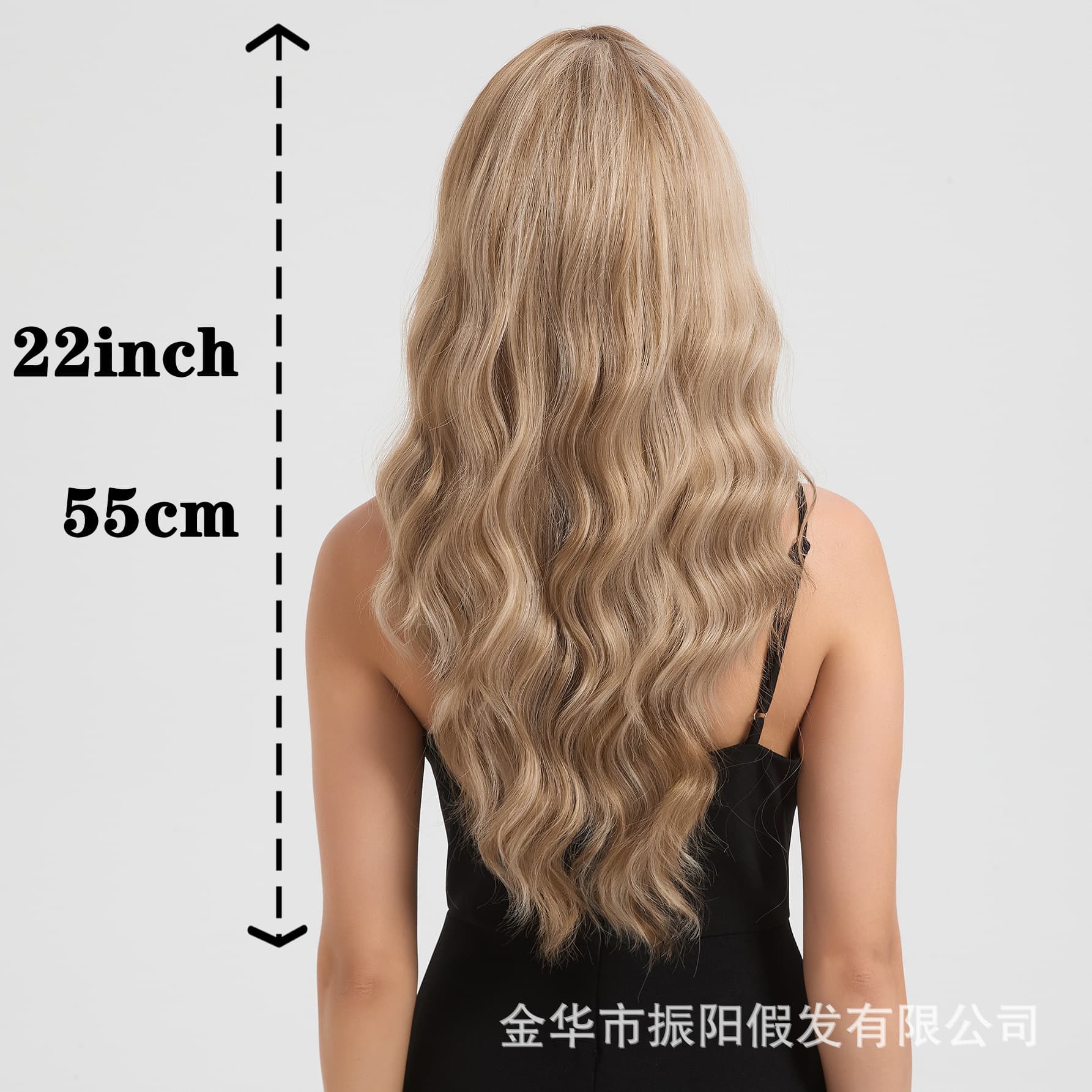 Champagne Gold Gradient Big Waves Long Curly Natural High Temperature Silk Full Cap Wig for Women