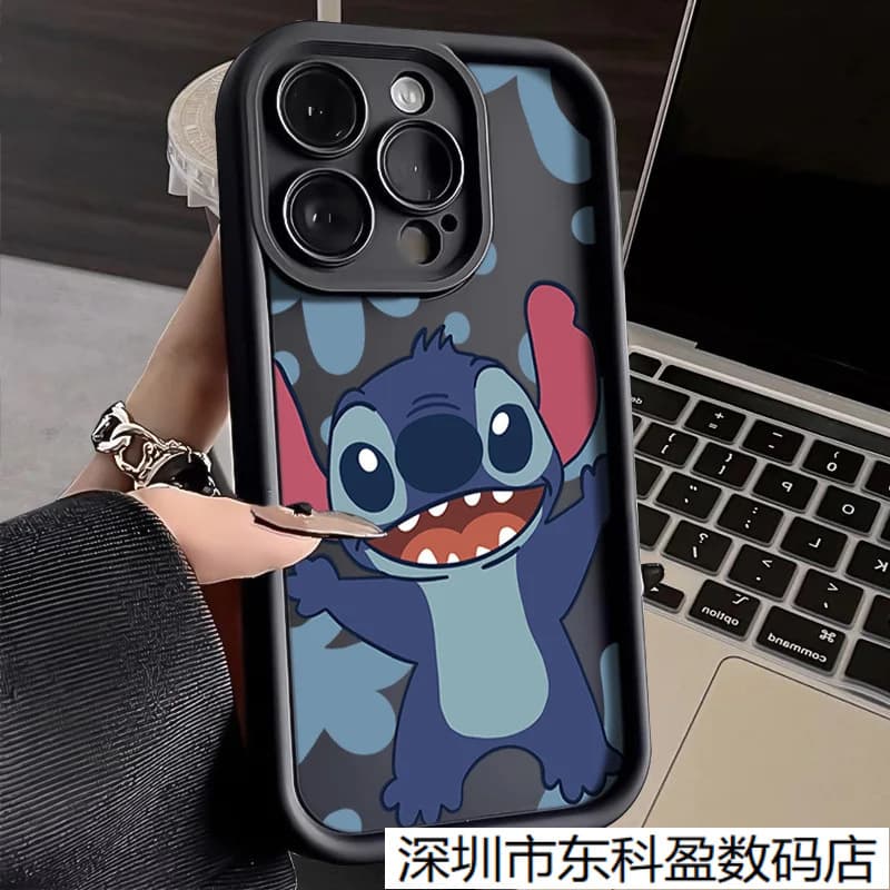 Stitch Angel Is Suitable for Apple 16Pormax Mobile Phone Case Iphone15 Couple 14 Creative Tpu Soft Shell 13