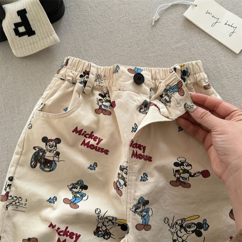 2026 Boys' Casual Pants Spring and Autumn Children's Outerwear Long Pants Cartoon Print Baby Straight Pants Trendy One-Piece Dropshipping