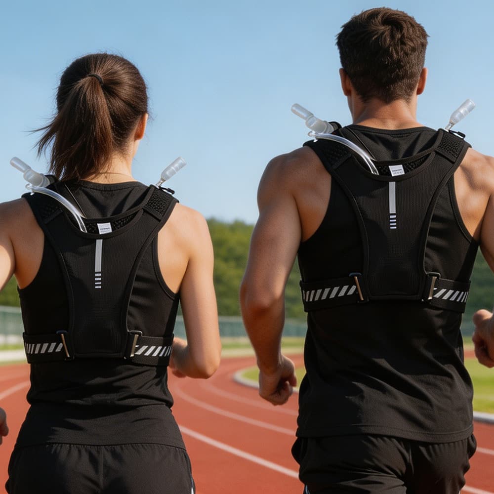 Running hydration vest, marathon trail running hydration backpack, mobile phone live streaming and recording strap bag, water bottle chest bag