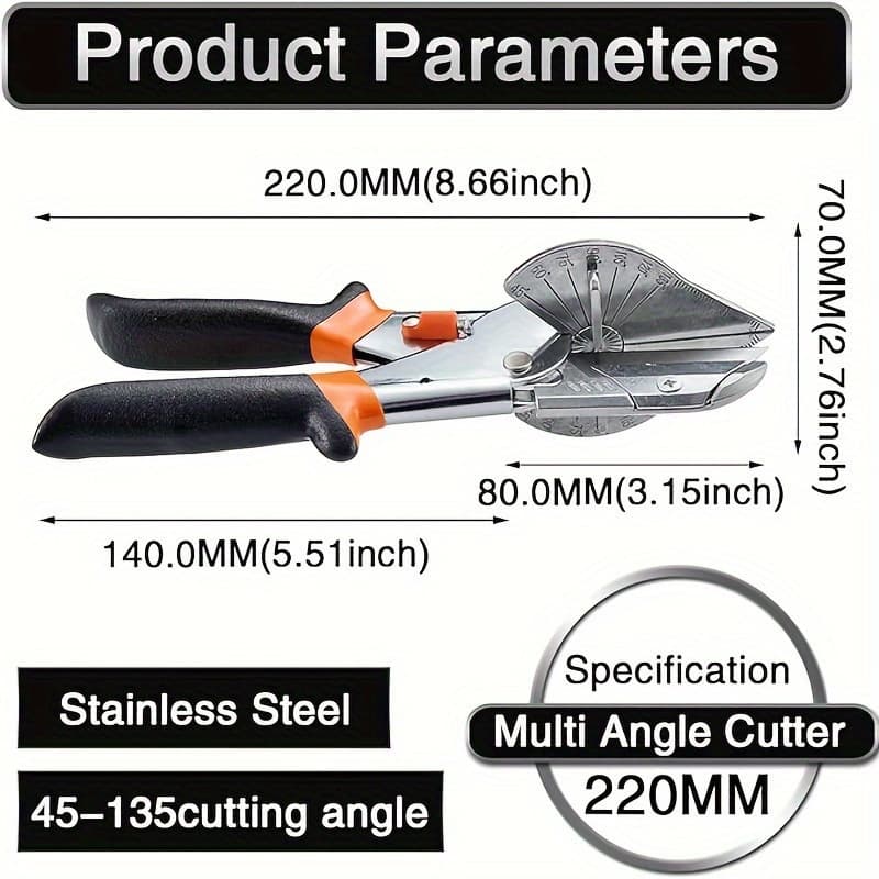 Cross-border Amazon Multi-function Adjustable Angle Miter Shear Cutter with Non-slip Handle for Multi-scenario Use