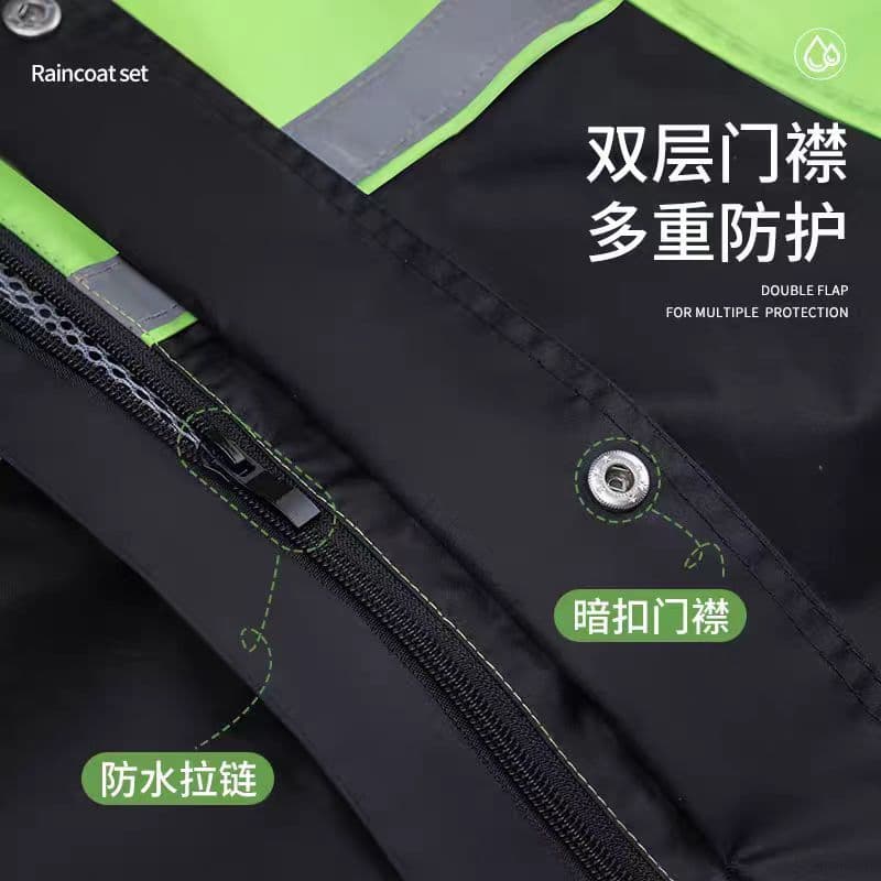 Fashion Raincoat Rain Pants suit Outdoor Riding Motorcycle Split Raincoat Men's and Women's Full-body Anti-rainstorm Reflective Rain Suit